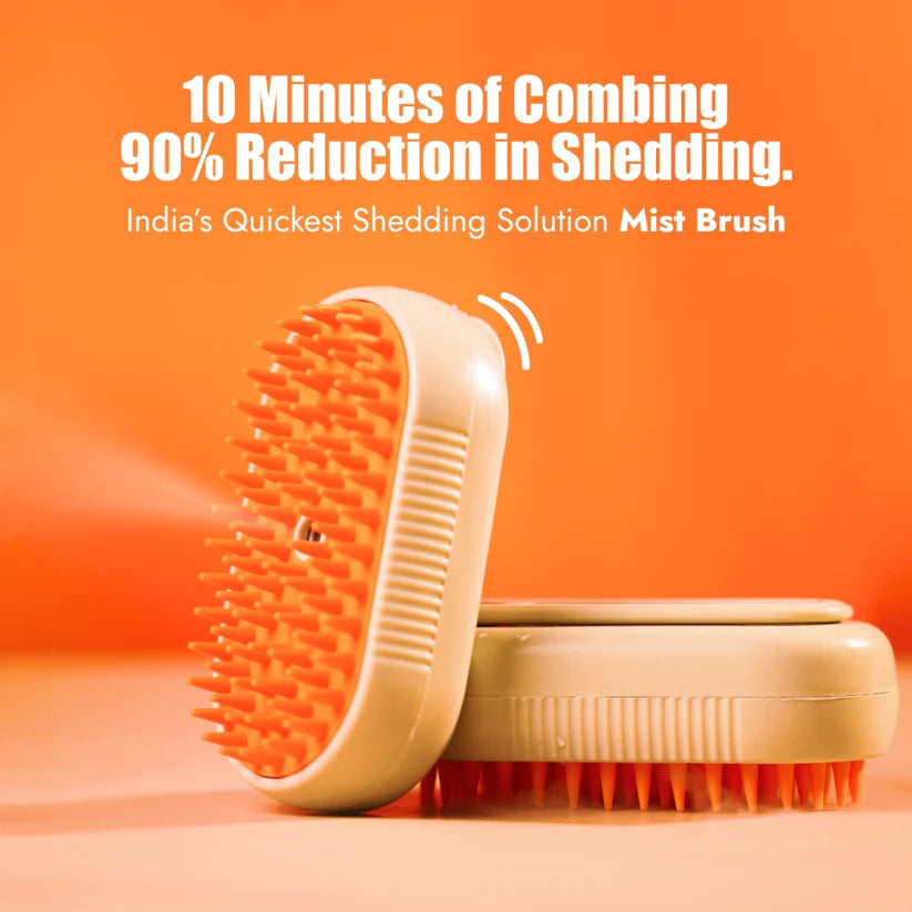 Steam Brush for Dog Cat 3-in-1 – Silicone Massage Grooming Comb with Water Spray