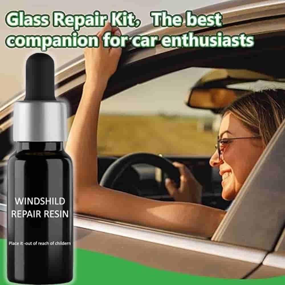 Repaired glass surface after Glass Repair Kit application