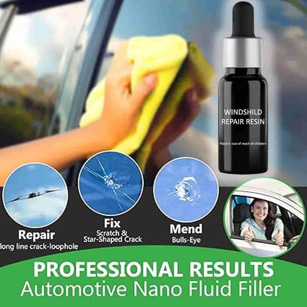 Glass Repair Kit tools and resin bottle