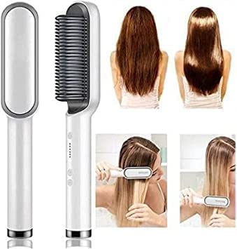 Hair Straightener Brush with 5 Temperature Settings – Quick & Safe Styling 19357