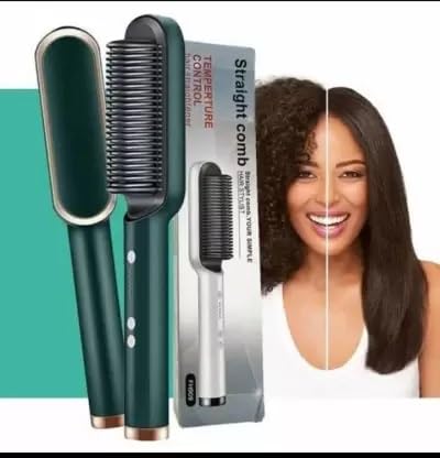 Hair Straightener Brush with 5 Temperature Settings – Quick & Safe Styling 19357