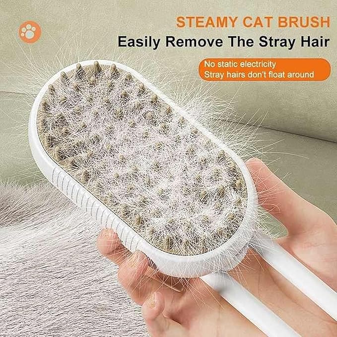 Steam Brush for Dog Cat 3-in-1 – Silicone Massage Grooming Comb with Water Spray 18279
