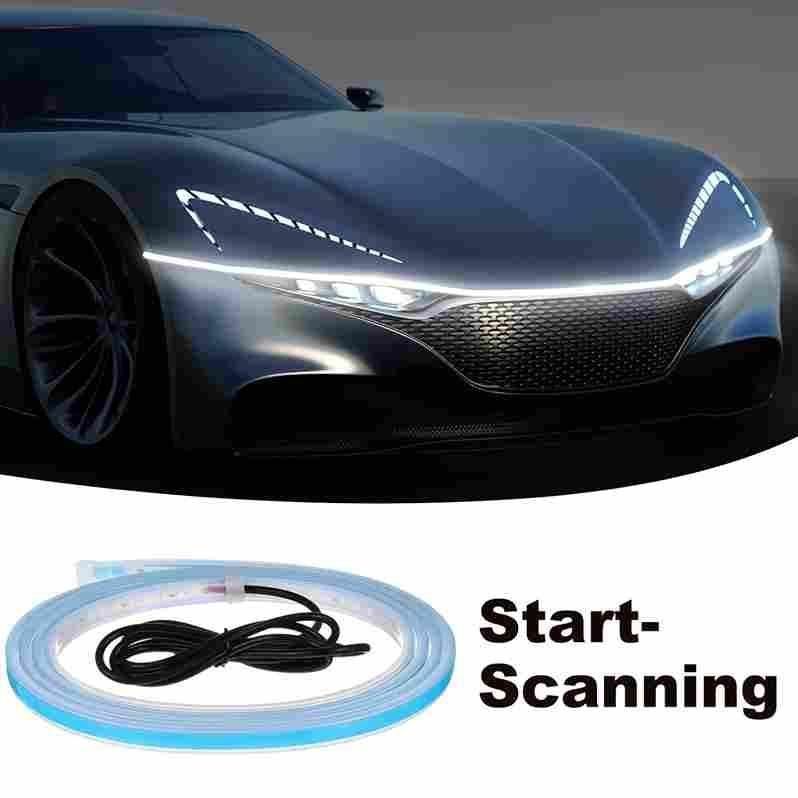 Universal Flexible Car LED Hood Strip Light – White Glow y0bpmp-za