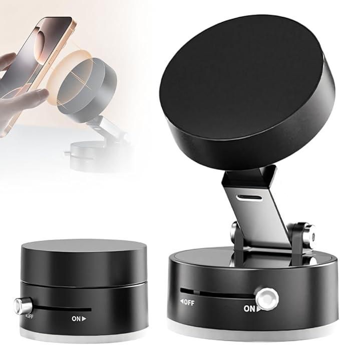 Magnetic Car Mobile Holder For Dashboard Vacuum Suction Phone Holder Mount Hand Free Magnetic Cell Phone Stand With Strong Grip Shockproof Suction Cup Mount For Car Gym Office Table - Black y0bpmp-za