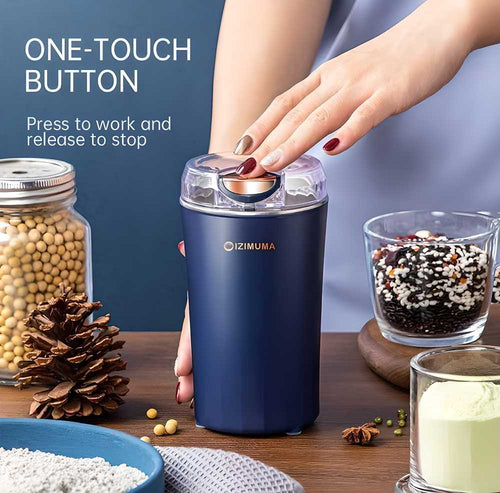 4-Blade Electric Coffee & Spice Grinder – Stainless Steel Portable Mixer for Masala, Herbs, Dry Spices & Nuts – Push Button Control, Compact & Durable for Home Kitchen y0bpmp-za