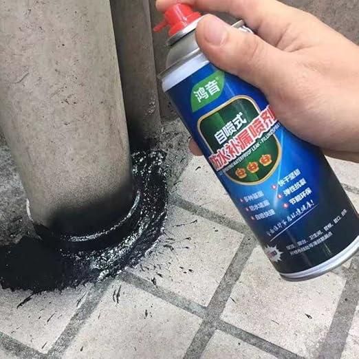 Leak Proof Sealer Spray Leakage Repair Waterproof Spray for Leakage Roof Waterproof Sealant Spray Rubber Paint for Waterproofing Spray Water Leakage Spray Paint Waterproof Leak Filler (Black, 150ml) y0bpmp-za