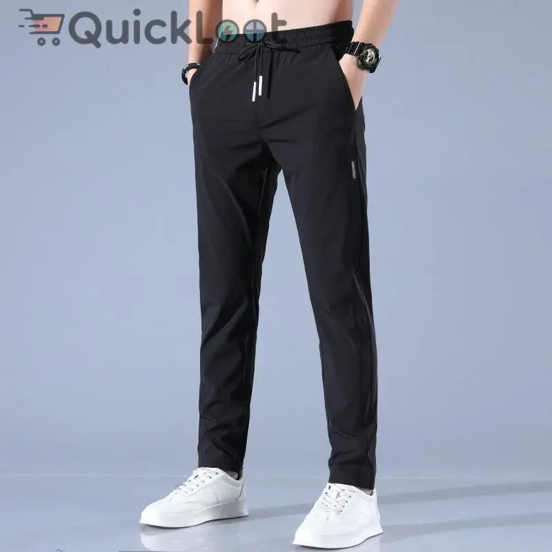 Lycra Men’s Track Pants (Black & Grey, Pack of 2) – Slim Fit Activewear 18480