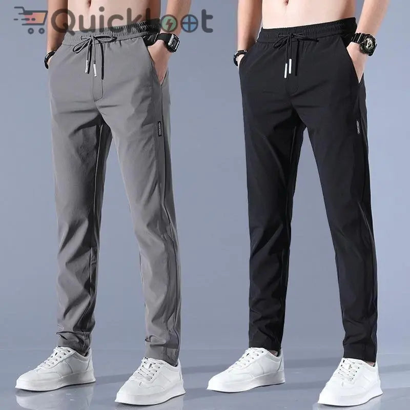 Lycra Men’s Track Pants (Black & Grey, Pack of 2) – Slim Fit Activewear 18480