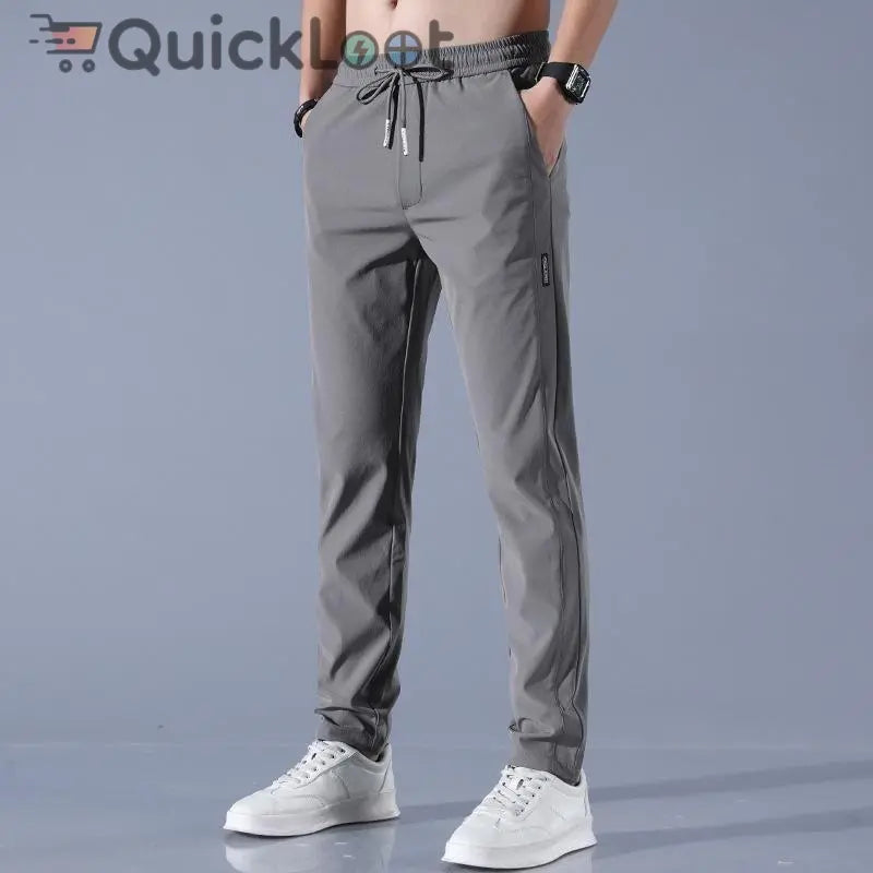 Lycra Men’s Track Pants (Black & Grey, Pack of 2) – Slim Fit Activewear 18480
