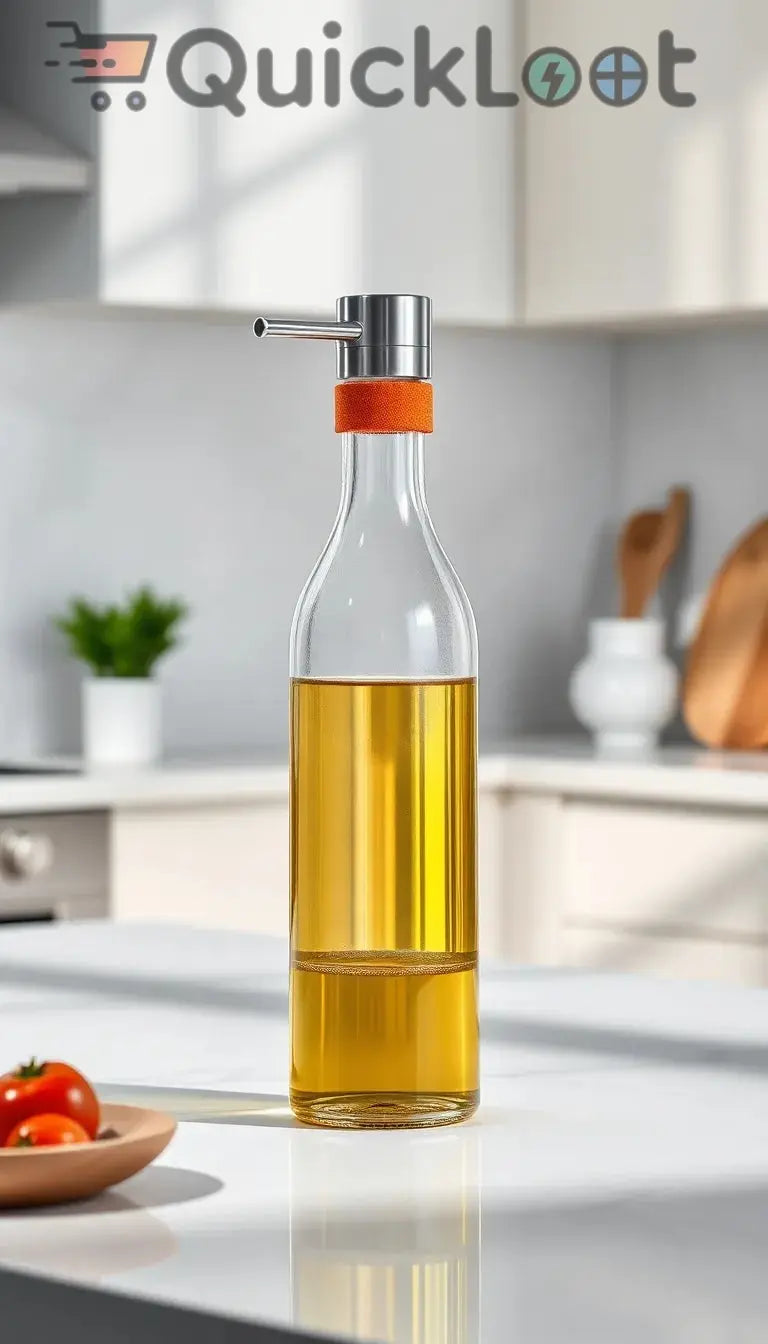 Oil Dispenser Bottle – Automatic Opening & Closing Glass Oil Pot (Leakproof, Pack of 1) 22927