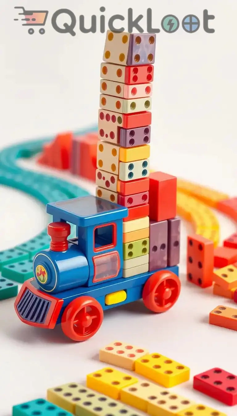 Train Toy for Kids – Educational Domino Stacking Game with Light & Sound (3-7 Years) 26041